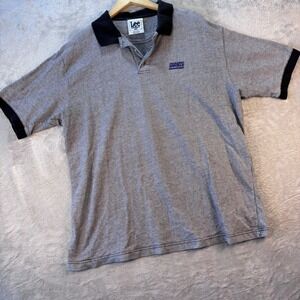 Lee Sports‎ Mens Polo Shirt Gray Black Giants Vintage VF Knitwear Size XL
